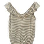 Madewell  Striped Ruffle V Neck Sleeveless Knit Top Women Medium Photo 0