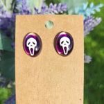 Scream Ghostface Halloween Resin Stud Earrings Photo 0