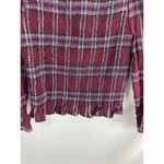 Moon River  Plaid Purple Smocked Off Shoulder Crop Top Size Medium Photo 4