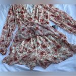 EXPRESS  Pink and Cream Floral Romper Photo 5