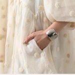 Sister Jane Sunstone Bow Dotted Puff Sleeve Mini Dress Size Medium Pearled Cream Photo 11