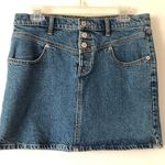 Lucky Brand Denim Mid Rise Button Fly Mini Skirt Photo 0