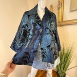 Susan Graver one button Teal Black Velvet evening light Jacket Blazer XL NWT Photo 2