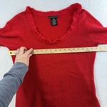 Apostrophe  M Medium Sweater Soft Angora Wool Blend Holiday Christmas Ruffle Red Photo 8