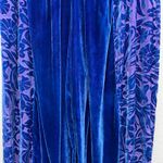 Late Bloomers Burnout Velvet Pull On Womens Pants Large Relaxed Psychedelic Boho Blue Photo 7