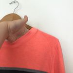 PINK - Victoria's Secret PINK VS VICTORIAS SECRET Neon Coral Orange PINK Stripe Crewneck Sweatshirt Small Photo 5