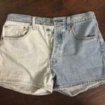 Levi's Light Blue and Cream Denim Shorts Photo 2