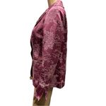 Susan Graver  Embroidered Brocade Pink Bow Floral 3 Button Blazer Jacket Womens S Photo 2