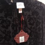 Knox Rose  Long Sleeve Mock Turtleneck Velour Floral Blouse Photo 6