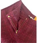 Tory Burch NWT  Drew pants, in a rich plum tweed with tuxedo stripe size 6 Photo 6