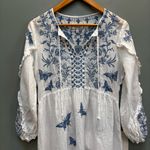 Johnny Was  Lulu Butterfly Embroidered Ruffle-sleeve Dress In White XS Photo 5