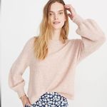 Madewell Gladwell Balloon-Sleeve Wool Alpaca Pullover Sweater Heather Rose Photo 0