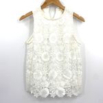 Maje Top Ivory Lidony Floral Lace White Womens Size Medium 2 New Photo 1