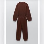 ZARA  Brown Knit Jumpsuit With Pockets - M Photo 6