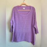 Pilcro Anthropologie Lavender Lilac Oversized Striped Crewneck Tunic Sweater S Photo 3