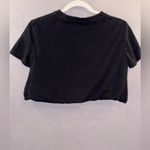 ZARA cropped short sleeve tshirt size small solid black cinched waist Photo 3