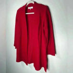 Kasper  Open Front Cardigan Sweater Red Cozy Wool Blend Women’s Size XS Photo 1