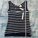 Caslon NWT! Navy White Knit Shimmer Shine Sleeveless Sweater Tank Top Blouse XS Photo 7
