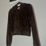 Sunday Best Aritzia Velour Full Zip Hoodie Cropped Chocolate Brown Size Medium Photo 2