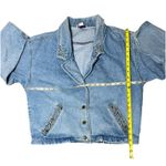 Vintage YES Clothing Studded Denim Jacket Women’s Small Western USA Oversized Blue Photo 6