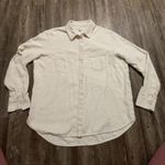 Madewell  Cotton Ivory Button Quiet Luxury Double Pocket Womens Work Shirt Medium Photo 3