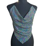 PaperMoon Y2K Disco Diva  Shimmering Glitter Iridescent Fairy Clubwear Halter Top Photo 1