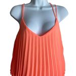 Jackie Jon‎ Women Mini Shift Dress 6 Bright Orange Pleated Cruisewear Resort Photo 10
