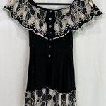 Anthropologie Cleobella Black Flutter Sleeve Dress With Floral Lace Trim Photo 0