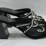 Katy Perry The Layla Sandals Womens 9.5M Black Rhinestones Block Heel Shoes Photo 0