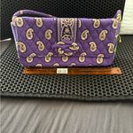 Vera Bradley  Purple Paisley Quilted Clutch Photo 6