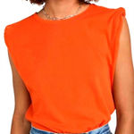 frame denim  Orange Crush Rolled Muscle Tee Size‎ Small Photo 0