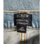 J.Crew Essential Straight All Day Stretch Raw Frayed Hem 25 Light Blue Wash Photo 7