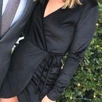 Boohoo Black Long Sleeve Velvet Dress Photo 0