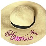 Surfwear Hawaiian Straw Sun Hat Classic Beach Hat Pink Sequins Women's Regular O Photo 2