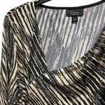 Dress Barn Collection Womens XL Black Gold Zebra Print Asymmetric neckline Top Photo 4