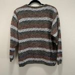 Dress Barn Vintage Woman Silk Woven Striped Green Sweater Size 14/16 XL Photo 4