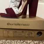 Charlotte Russe Burgundy Velvet Heels Photo 3