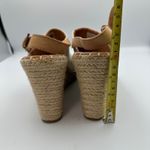 Toms Women's Wedge Heel Espadrille Sandals Ankle Strap Beige Canvas Women's 12 Photo 4