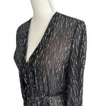 Maje Black Sheet Metallic Long Sleeve Black Maxi Dress Size 40 / US Large Photo 1