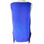 Torrid Blue 'Salty Hair Don't Care' Fringe Sides Tank Top or Swimsuit Cover Up Photo 3
