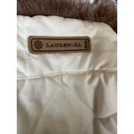 Ralph Lauren Lauren  Womens Medium Vest Cream‎ Quilted Fur Collar Full Zip Photo 6