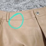 7 For All Mankind Faux Vegan Leather High Rise Straight Cargo Pants Tan Small Photo 5