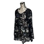 Nine West  Vintage America Sheer Babydoll Blouse Women’s Medium Long Sleeve Photo 2