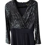 XScape  Navy Blue‎ Sequin Gown Dress 10 NWT Long Sleeve Formal Mother Bride Photo 2