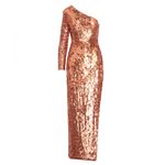 Mac Duggal Sequined One Sleeve Column Gown- Copper Photo 2