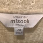 Misook Exclusively Ivory Crochet One Button Knit Cardigan Sweater 2X Short Sleev Photo 3