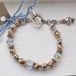 Swarovski Crystal NWT sterling Silver and Gold filled, floral beaded bracelet Photo 0