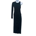 Aritzia Dynamite One Shoulder Long Sleeve Jersey Ruched Midi Dress Black XS Photo 2