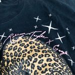 Rebecca Taylor x Google Collab Black Graphic T-Shirt Tee Cheetah Animal Print S Photo 4