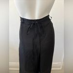 Italian Masnada high rise wide leg 100% Silk Black breezy lightweight pants 6 Photo 1